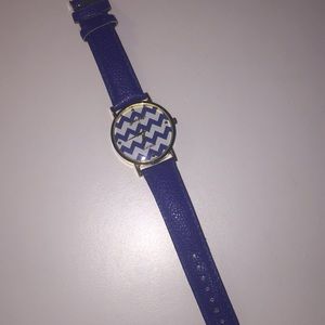 Genova chevron blue watch